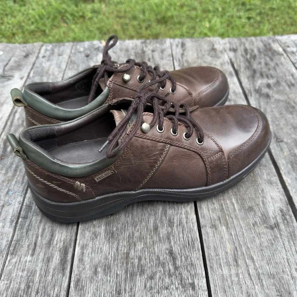 Pikolinos Men's 43 US 9.5-10 Brown Leather Oxford Comfort Walking Shoes Spain - Picture 4 of 8